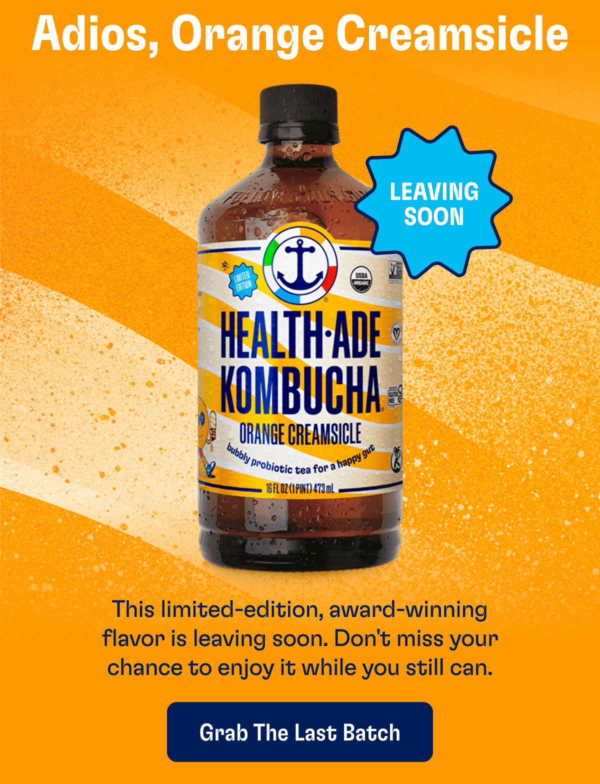 Adios, Orange Creamsicle - This limited-edition, award-winning flavor is leaving soon. Don't miss your chance to enjoy it while you still can. | Grab The Last Batch