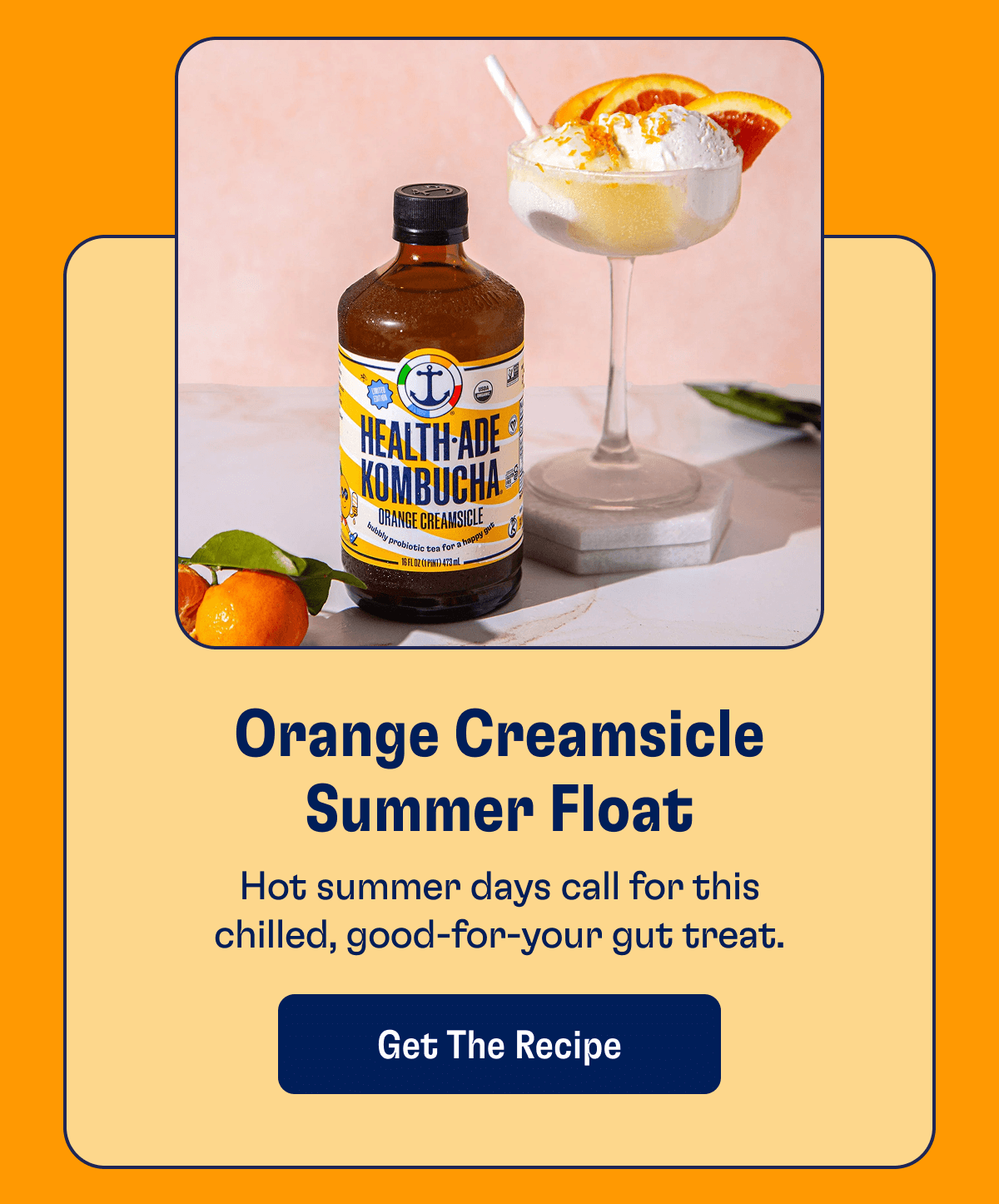 Orange Creamsicle Summer Float - Hot summer days call for this chilled, good-for-your gut treat. | Get The Recipe