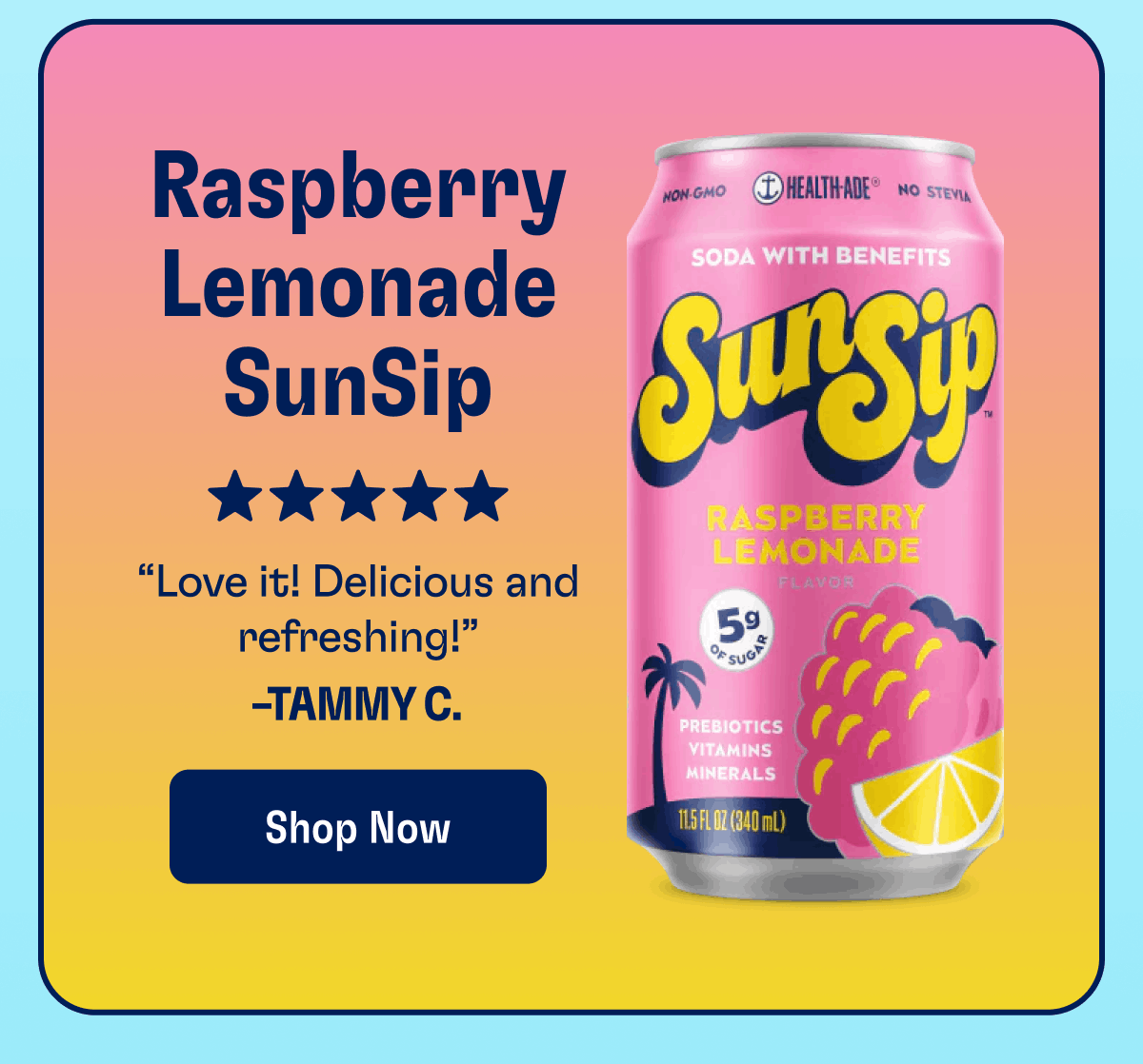 Raspberry Lemonade SunSip | “Love it! Delicious and refreshing!” –Tammy C. | Shop Now