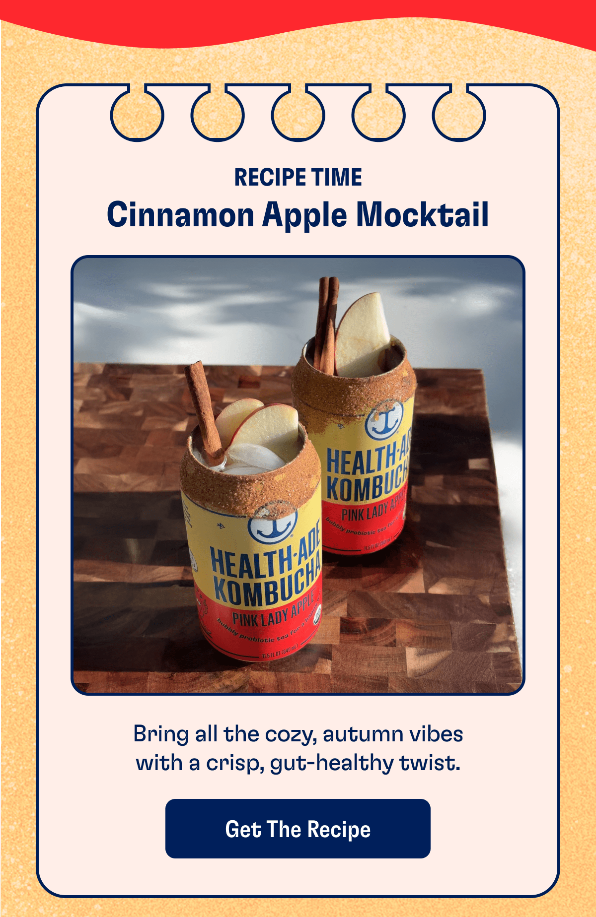 Recipe Time Cinnamon Apple Mocktail | Bring all the cozy, autumn vibes with a crisp, gut-friendly twist. | Get The Recipe