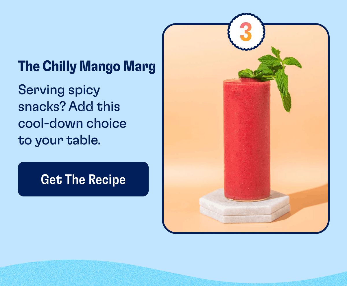 The Chilly Mango Marg | Serving spicy snacks? Add this cool-down choice to your table. | Get The Recipe