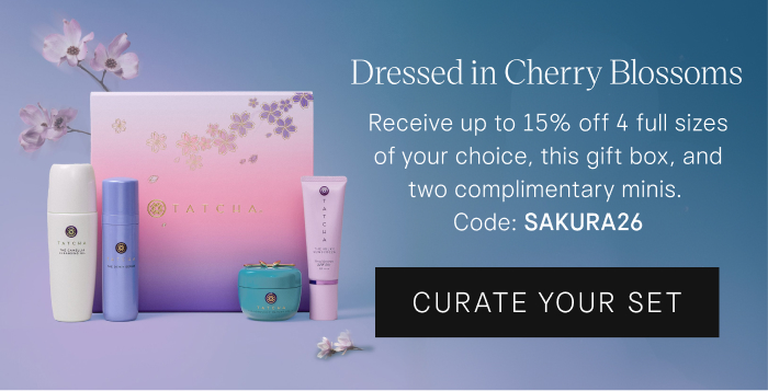 Dressed in Cherry Blossoms: Receive up to 15% off 4 full sizes of your choice, this gift box, and two complimentary minis. Code: SAKURA26 Curate Your Set