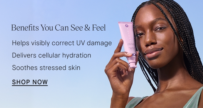 Benefits You Can See & Feel: Helps visibly correct UV damage, Delivers cellular hydration, and Soothes stressed skin