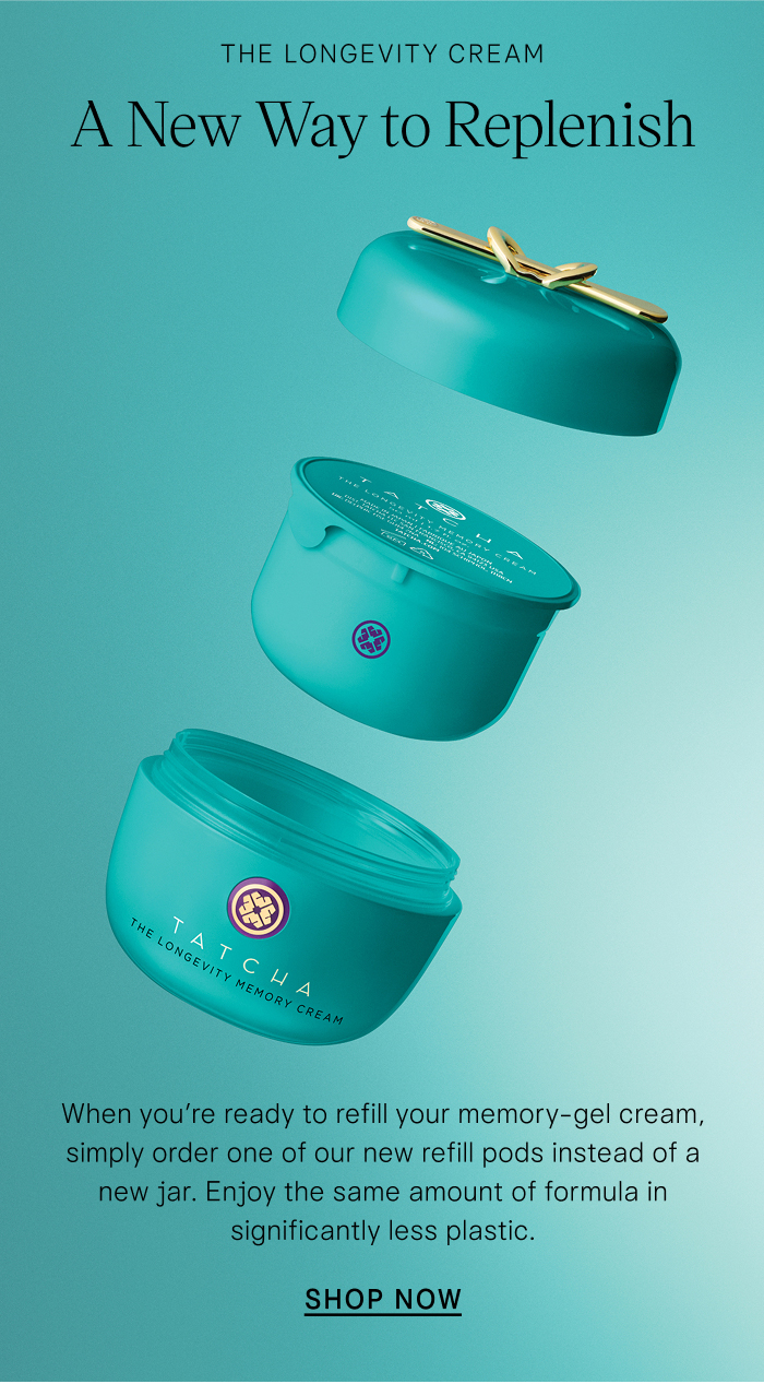 The Longevity Cream, A New Way to Replenish: When you're ready to refill your memory-gel cream, simply order one of our new refill pods instead of a new jar. Enjoy the same amount of formula in significantly less plastic. SHOP NOW