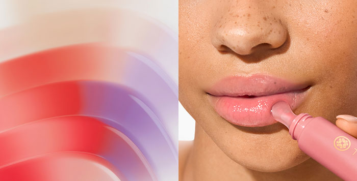 New Melting Lip Balm applied on model