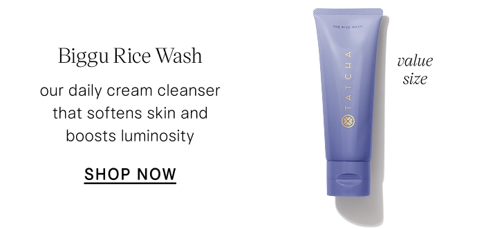 Biggu Rice Wash our daily cream cleanser that softens skin and boosts luminosity (value size) SHOP NOW