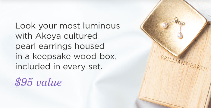Look your most luminous with Akoya cultured pearl earrings housed in a keepsake wood box, included in every set. $95 value