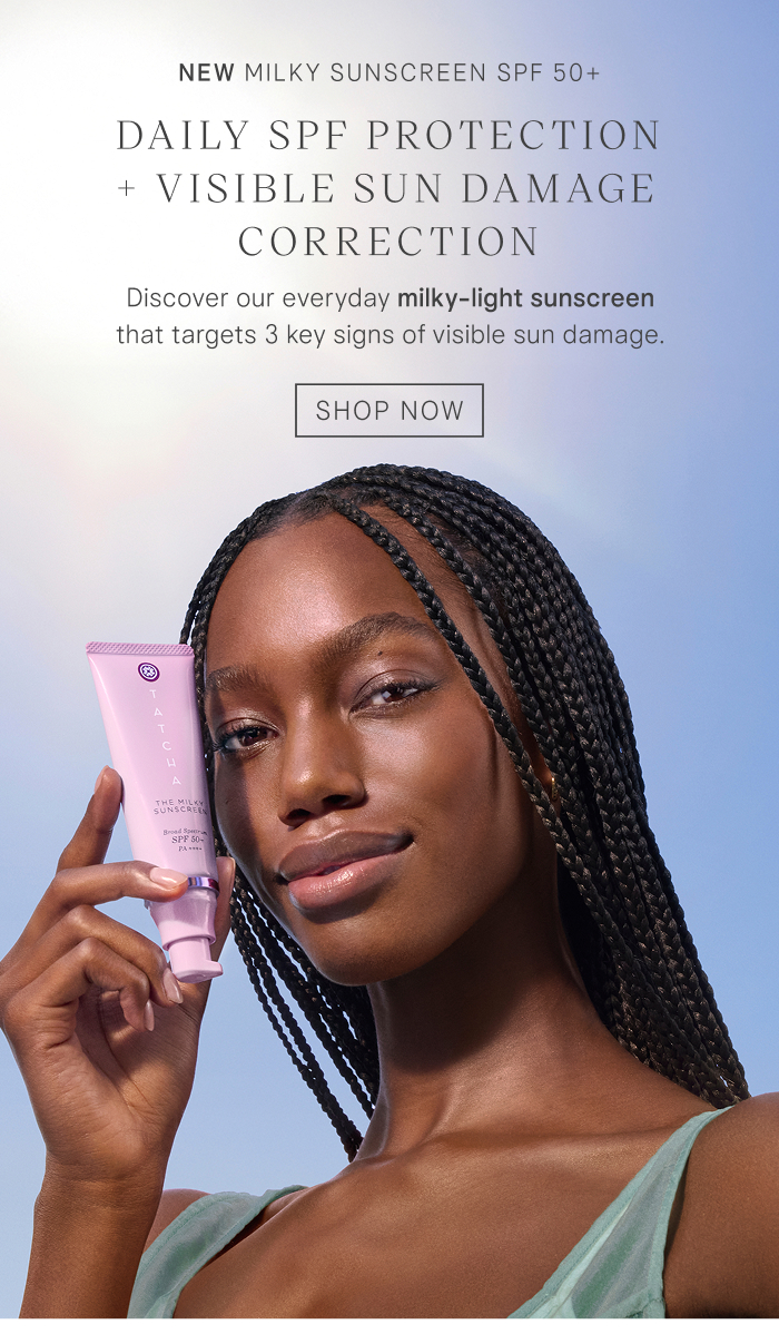New Milky Sunscreen SPF 50+ Daily SPF Protection + Visible Sun Damage Correction. Discover our everyday milky-light sunscreen that targets 3 key signs of visible sun damage. Shop Now