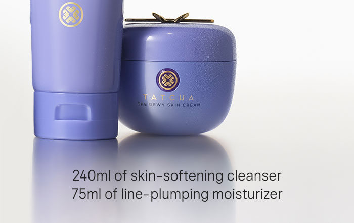 240ml of skin-softening cleanser, 75ml of line-plumping moisturizer