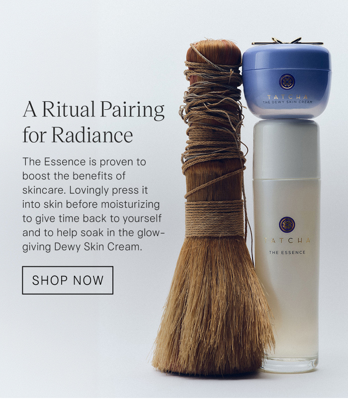 A Ritual Pairing for Radiance. The Essence is proven to boost the benefits of skincare. Lovingly press it into skin before moisturizing to give time back to yourself and to help soak in the glow-giving Dewy Skin Cream. Shop Now
