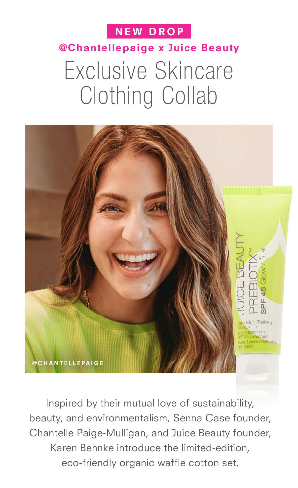 SENNA CASE x JUICE BEAUTY + PREBIOTIX™ SPF 45 Glow, Daily Multi-Tasking Moisturizer