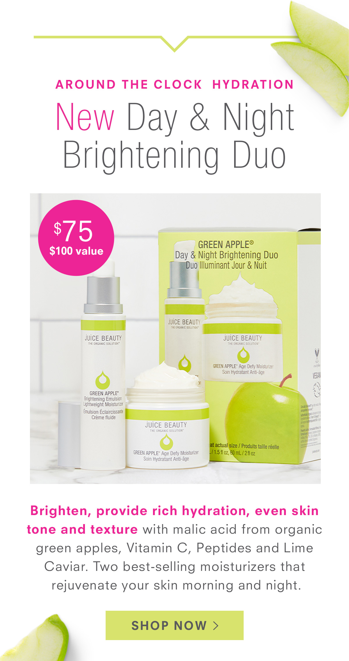 Around the clock hydration with New Day & Night Brightening Duo. $75 ($100 value). Shop Now