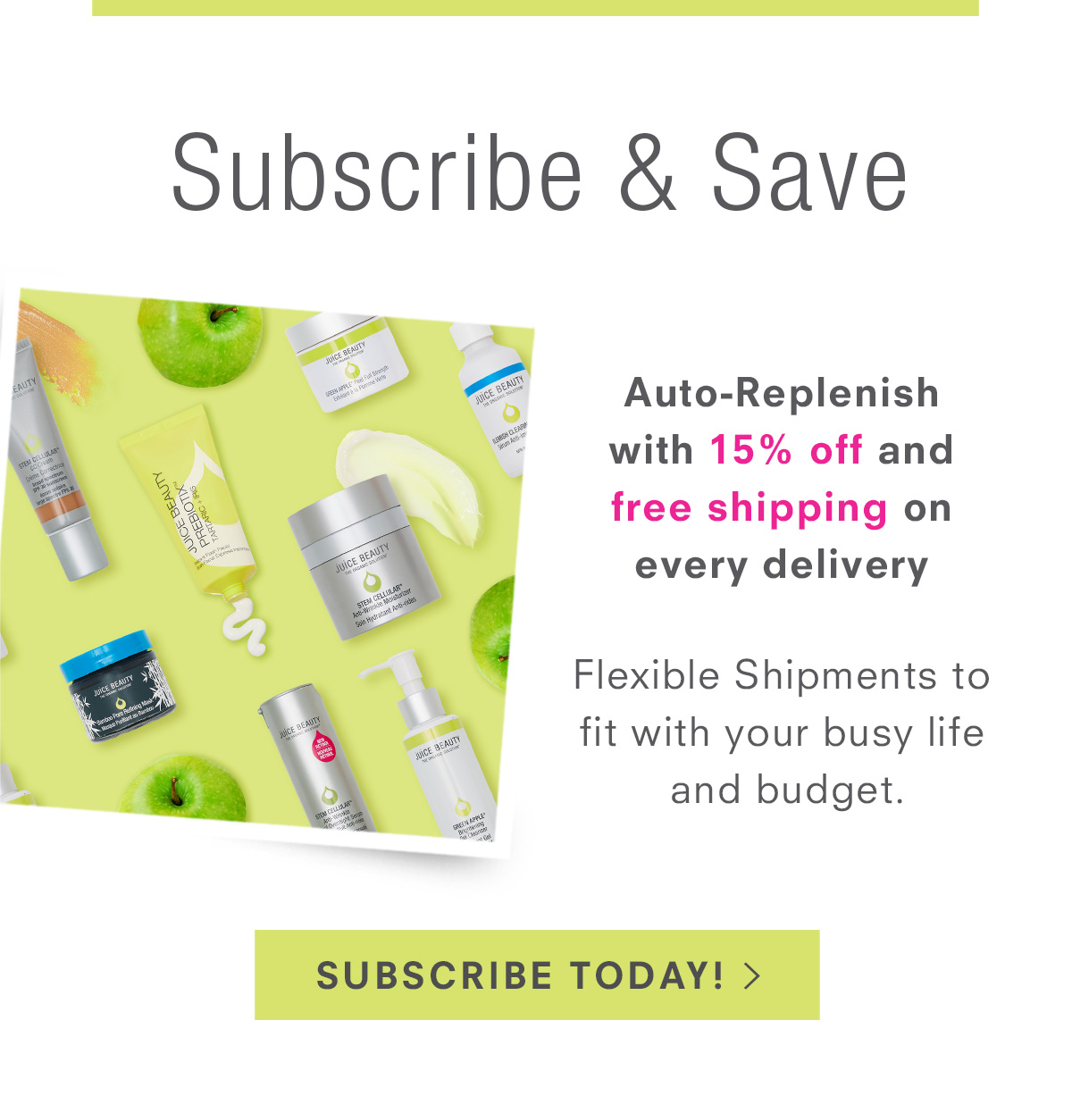 Subscribe & Save. Auto-Replenish with 15% off and  free shipping on every delivery. Shop  STEM CELLULAR Collection >
