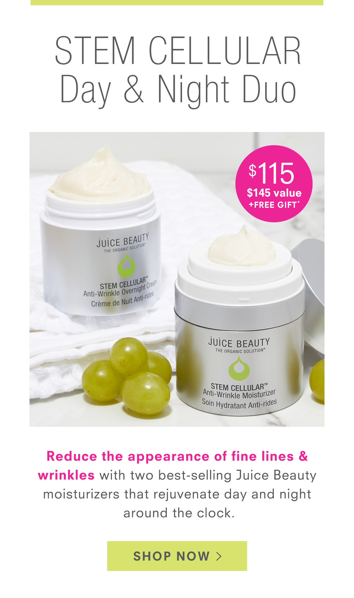 STEM CELLULAR Day & Night Duo - $115.00 ($145 value). Shop Now