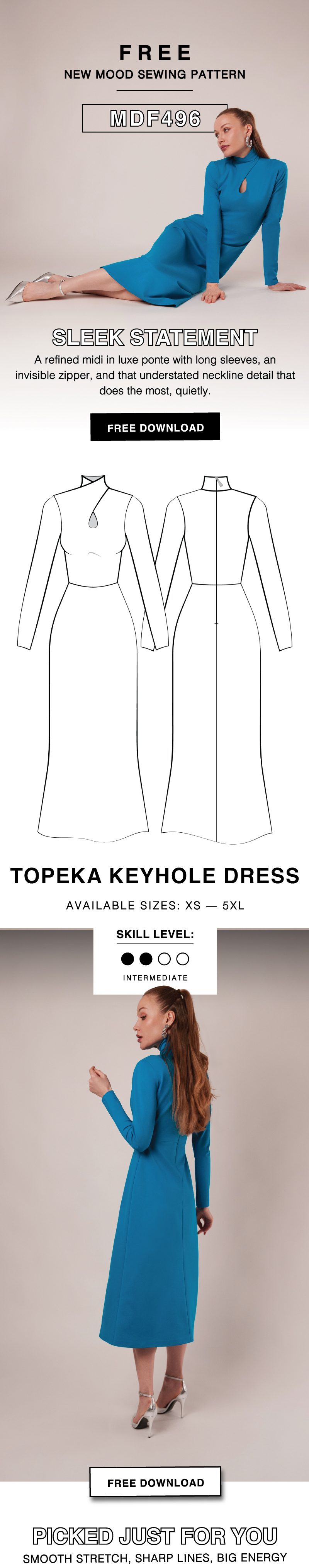 THE TOPEKA KEYHOLE DRESS FREE SEWING PATTERN