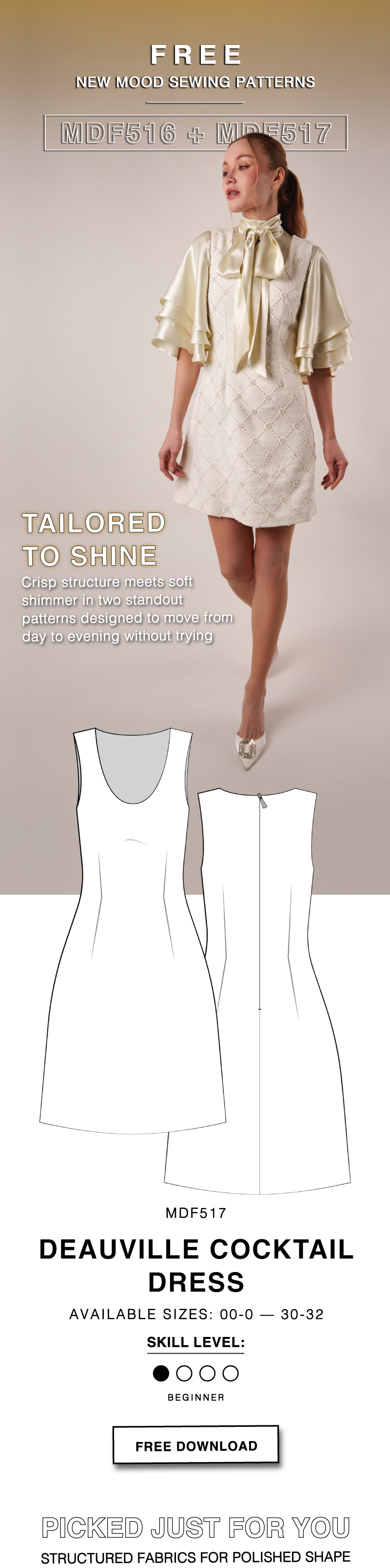 THE DEAUVILLE COCKTAIL DRESS FREE SEWING PATTERN