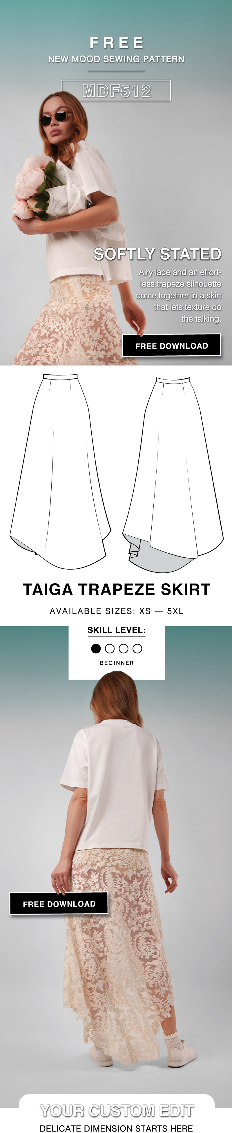 THE TAIGA TRAPEZE SKIRT FREE SEWING PATTERN