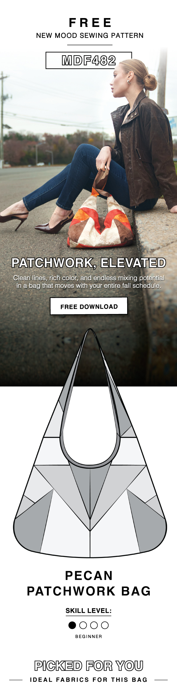 DOWNLOAD THE PECAN PATCHWORK BAG FREE SEWING PATTERN