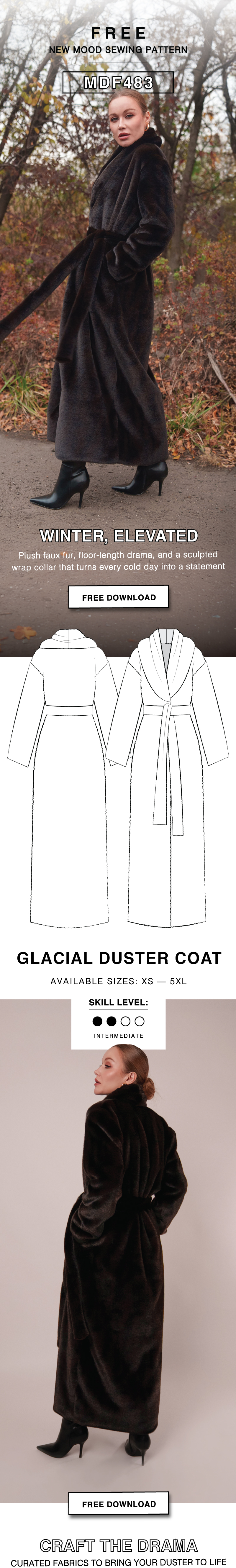 DOWNLOAD THE GLACIAL DUSTER COAT FREE SEWING PATTERN