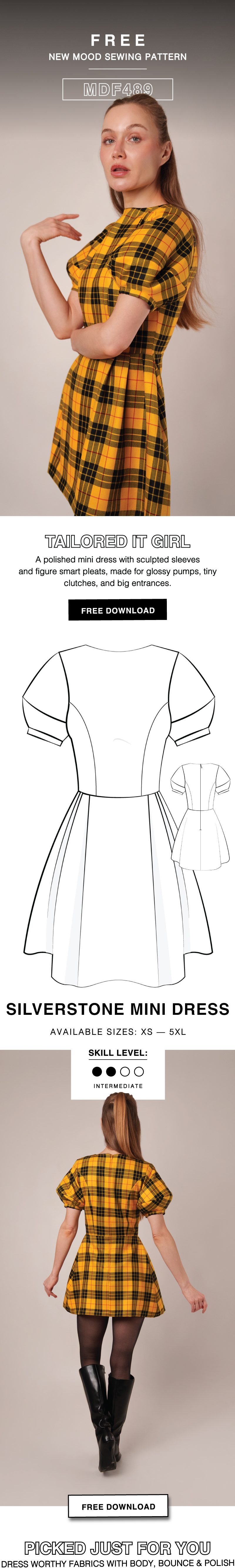 THE SILVERSTONE MINI DRESS FREE SEWING PATTERN