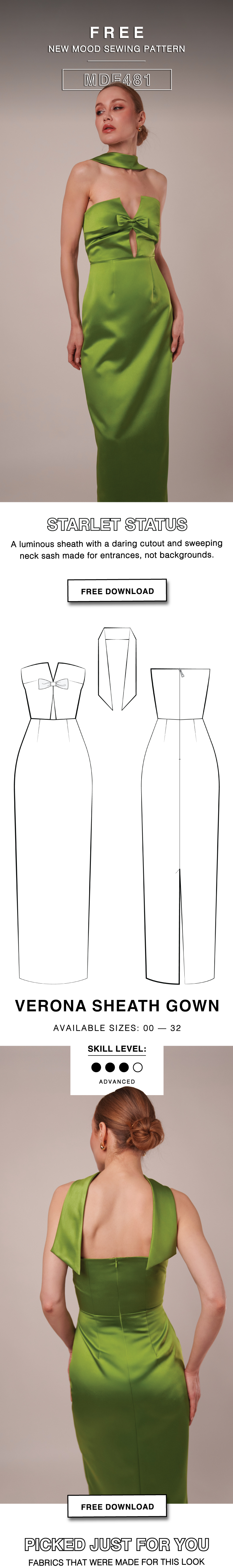 DOWNLOAD THE VERONA SHEATH GOWN FREE SEWING PATTERN