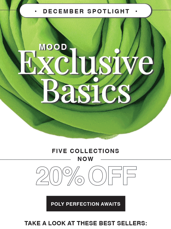 20 Off Fabric Of The Month + FREE Patterns Mood Fabrics