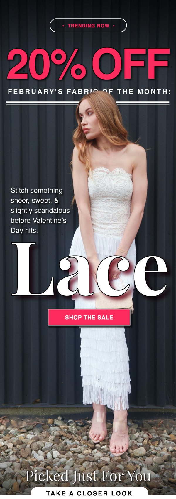 20% OFF THE FABRIC OF THE MONTH: LACE