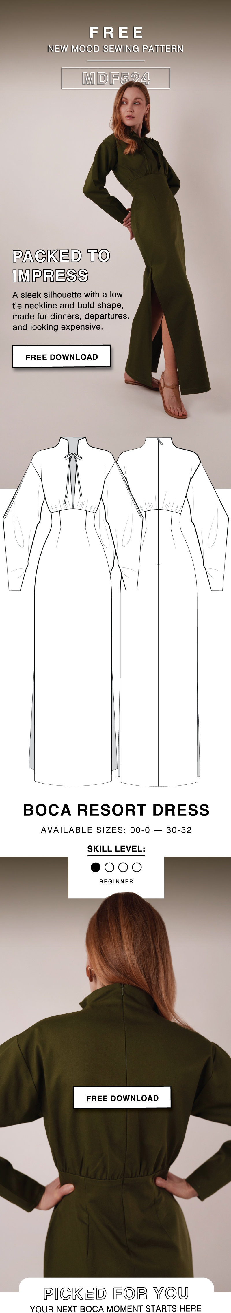 THE BOCA RESORT DRESS FREE SEWING PATTERN