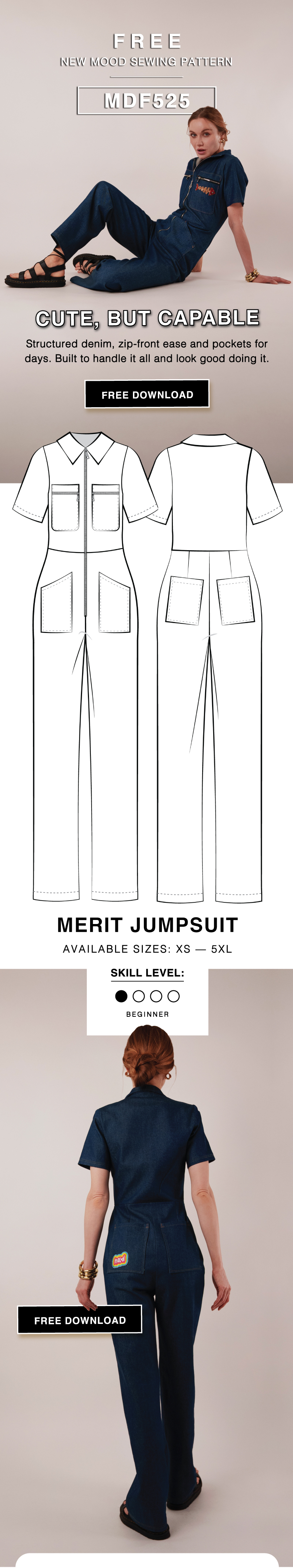 THE MERIT JUMPSUIT FREE SEWING PATTERN