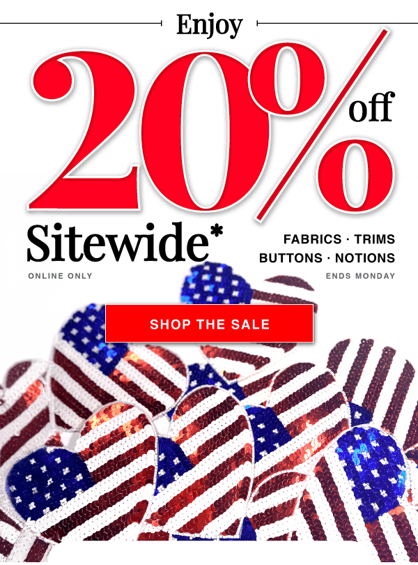 SHOP NOW AND SAVE 20% OFF THIS MDW WEEKEND