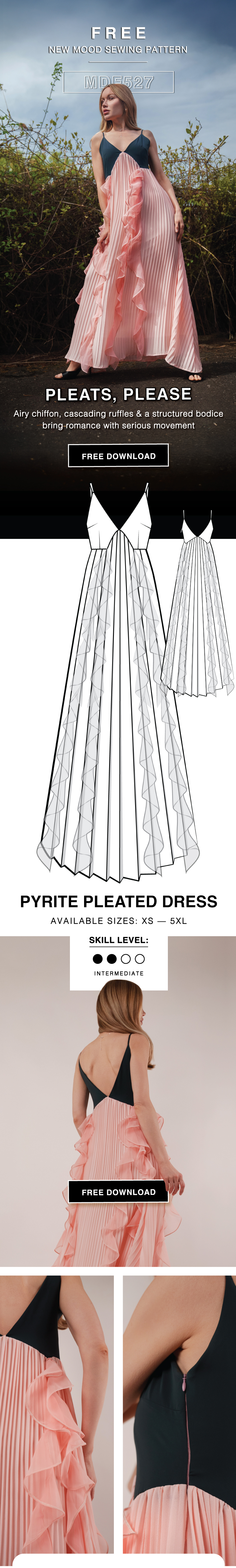 THE PYRITE PLEATED DRESS FREE SEWING PATTERN