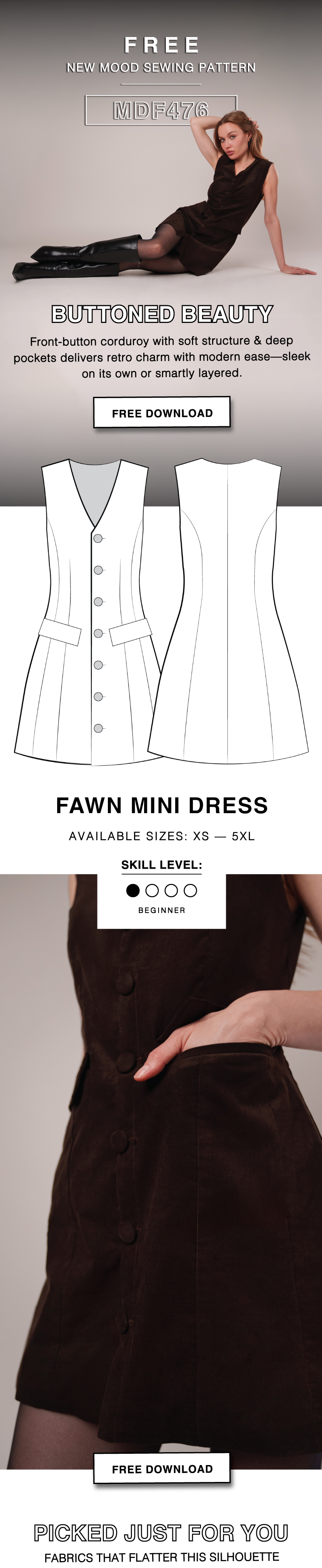 DOWNLOAD THE FAWN MINI DRESS FREE SEWING PATTERN