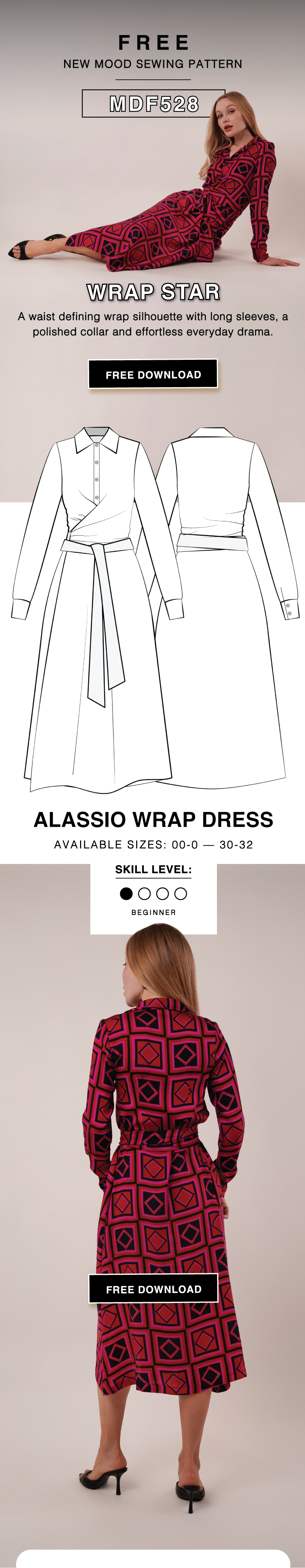 THE ALASSIO WRAP DRESS FREE SEWING PATTERN