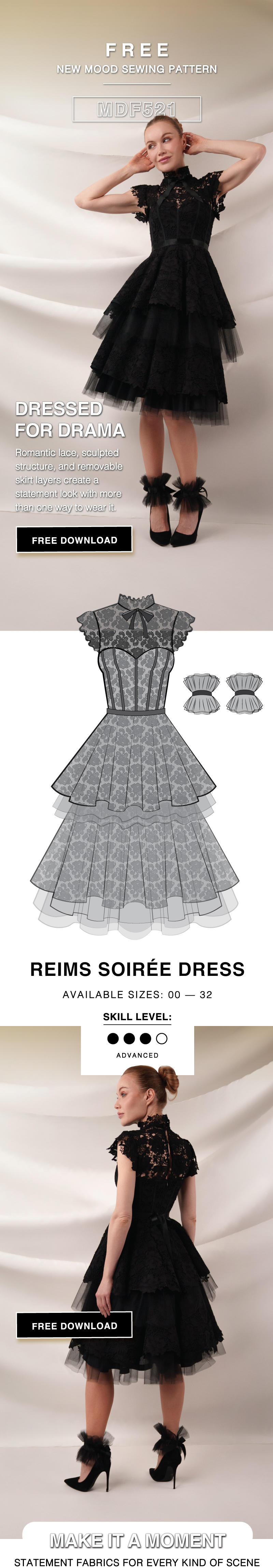 THE REIMS SOIRÉE DRESS FREE SEWING PATTERN