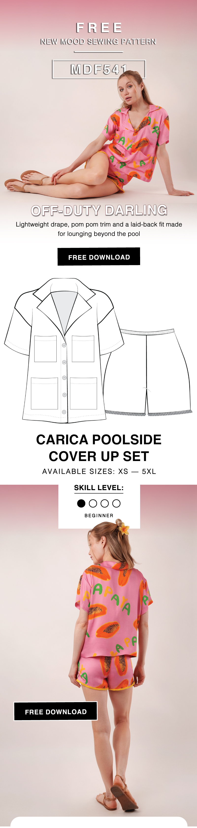 THE CARICA POOLSIDE COVER UP SET FREE SEWING PATTERN