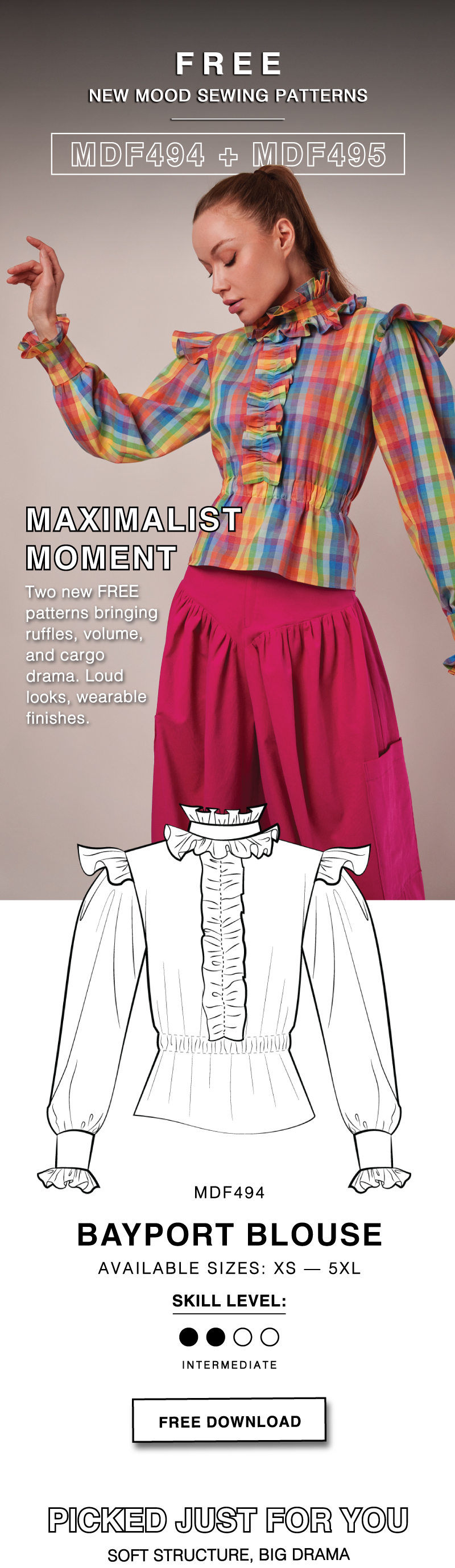 THE BAYPORT BLOUSE FREE SEWING PATTERN