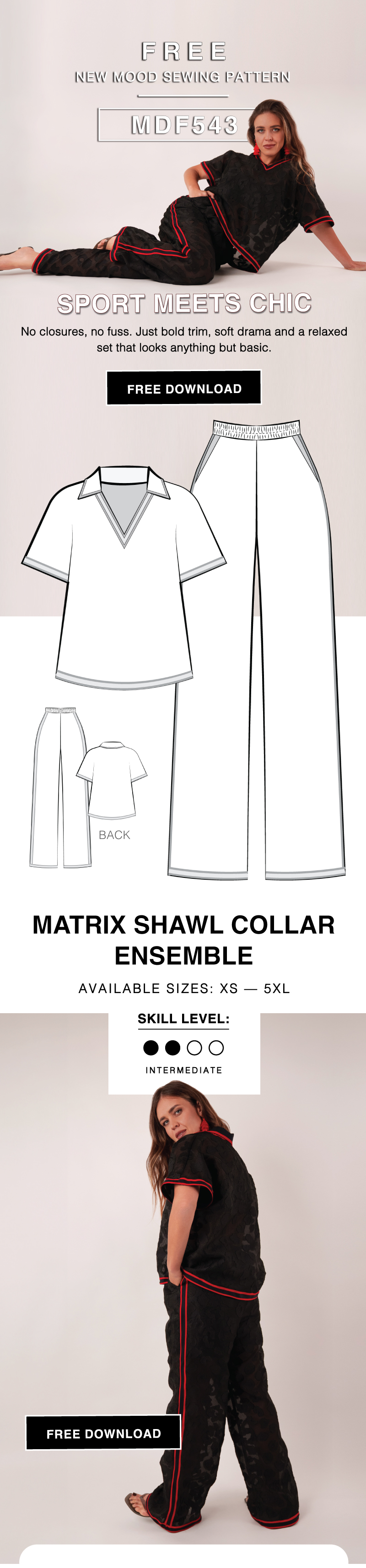 THE MATRIX SHAWL COLLAR ENSEMBLE FREE SEWING PATTERN