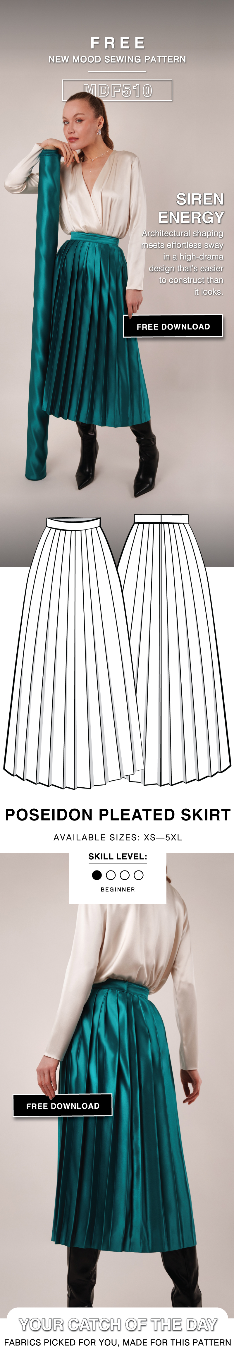 THE POSEIDON PLEATED SKIRT FREE SEWING PATTERN