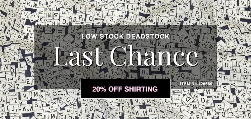 SHOP SHIRTING DEADSTOCK - LAST CALL & NOW 20% OFF