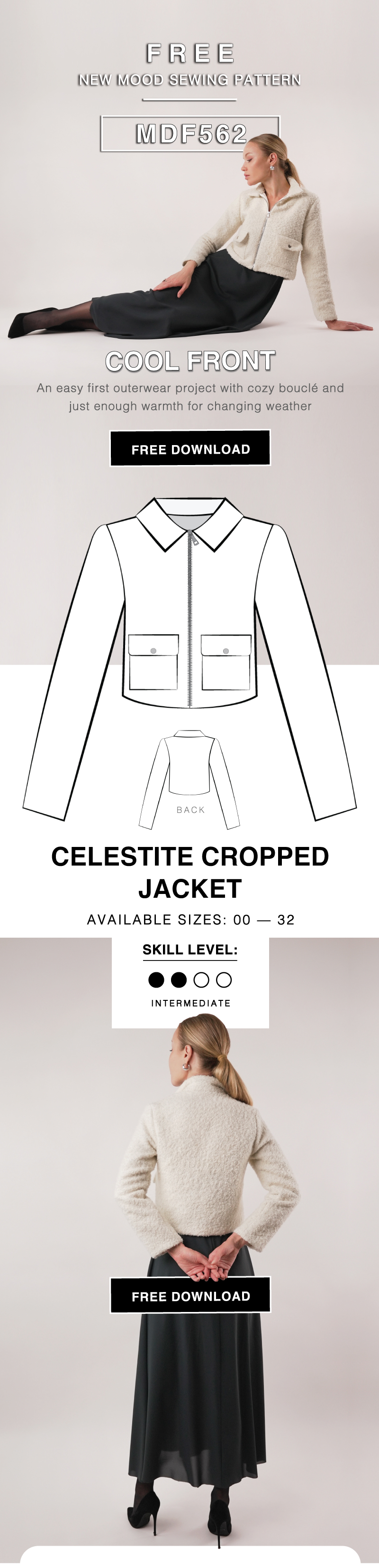 THE CELESTITE CROPPED JACKET FREE SEWING PATTERN