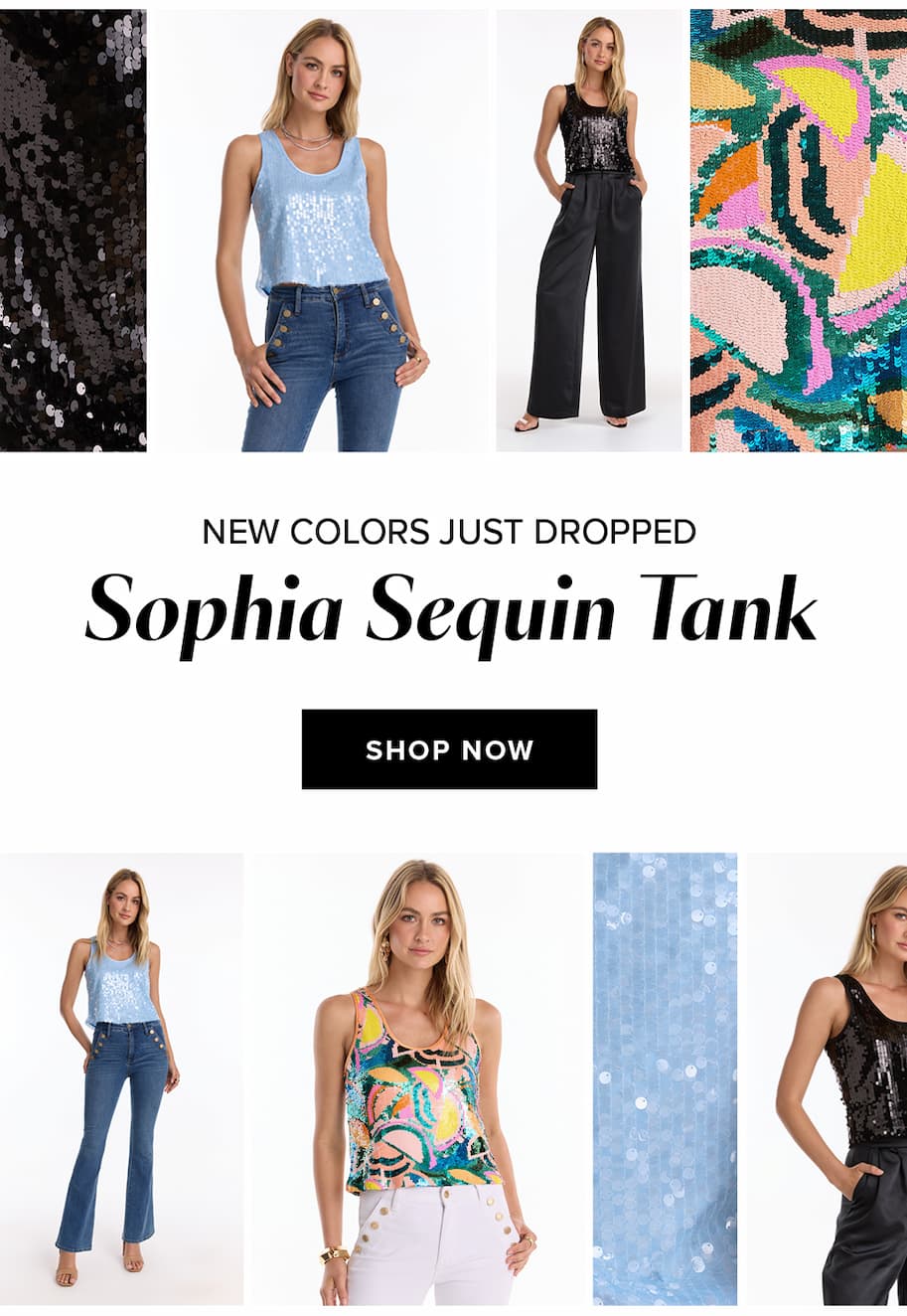 New Colors Just Dropped: Sophia Sequin Tank