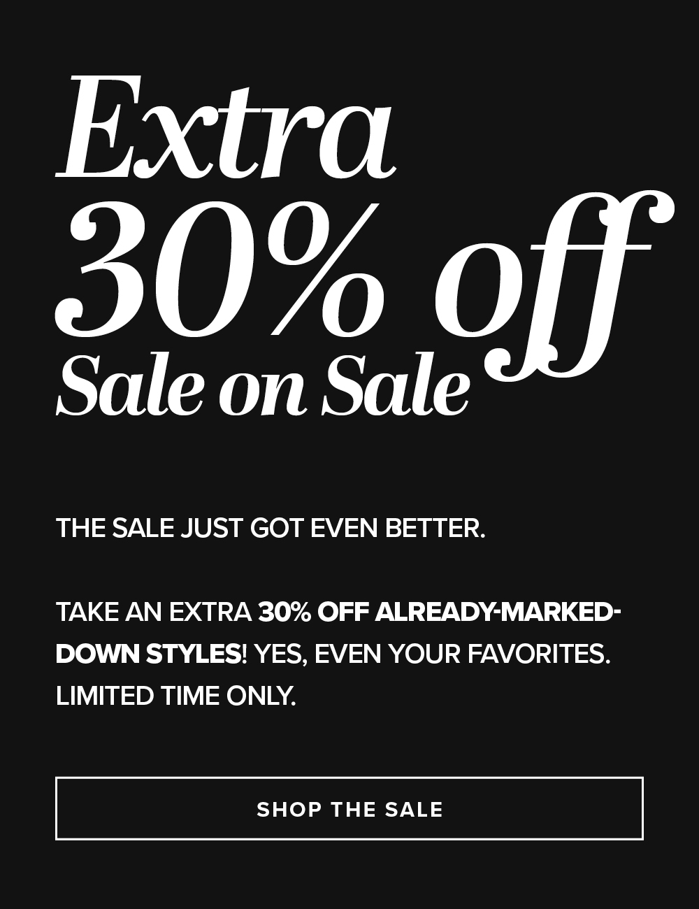 Extra 30% off Sale on Sale for Black Friday