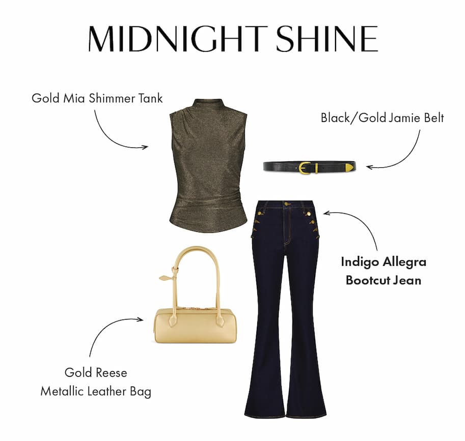 Midnight Shine with the Indigo Allegra Bootcut Jean