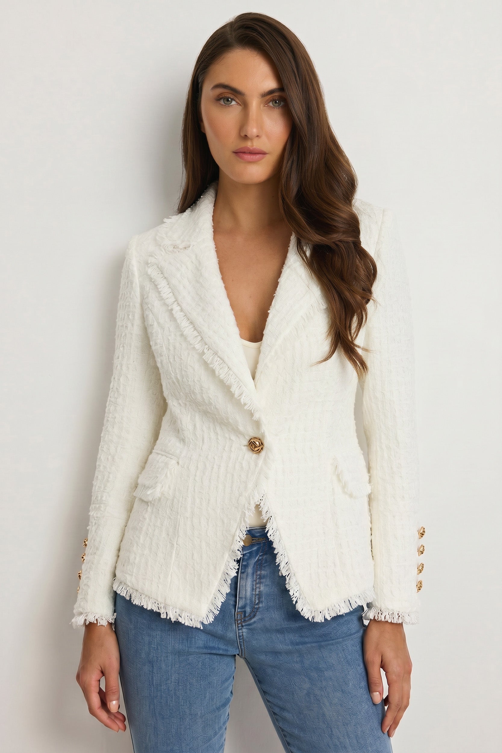 Image of Giselle Tweed Blazer