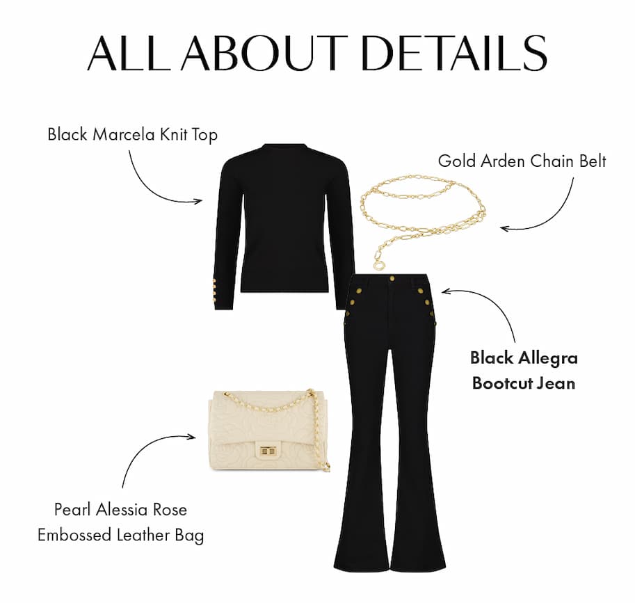 All About Details with the Black Allegra Bootcut Jean