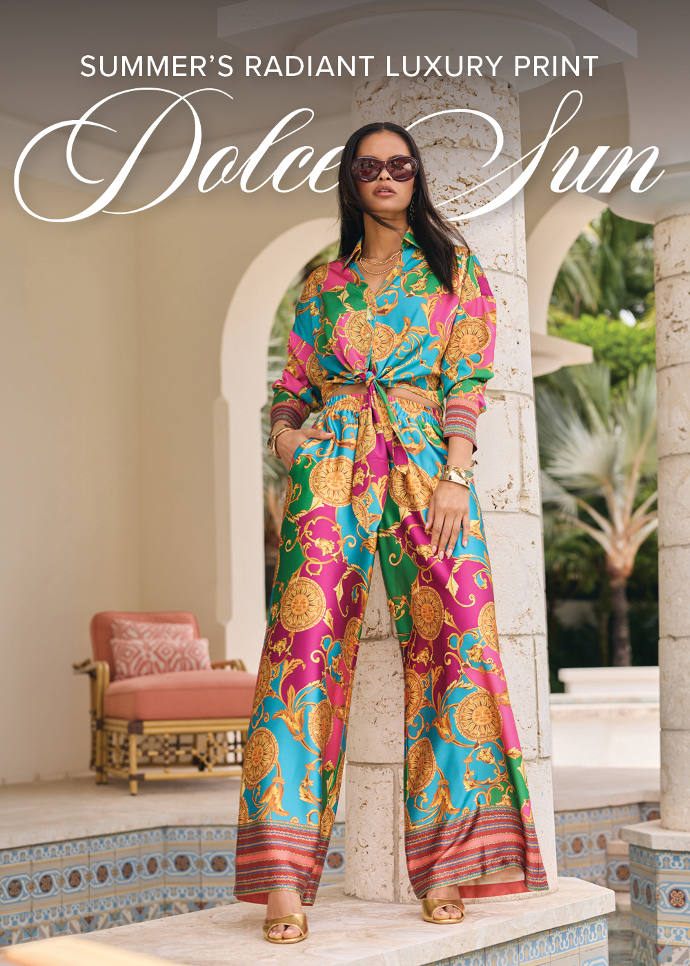 Summer's Radiant Luxury Print Dolce Sun