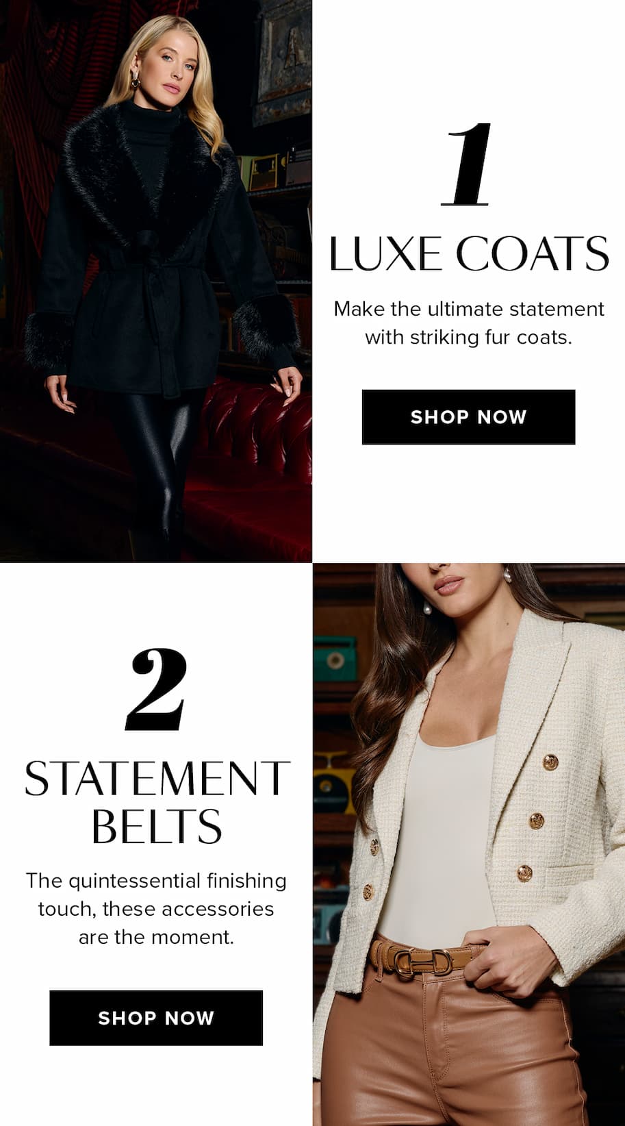 Luxe Coats and Statement Belts