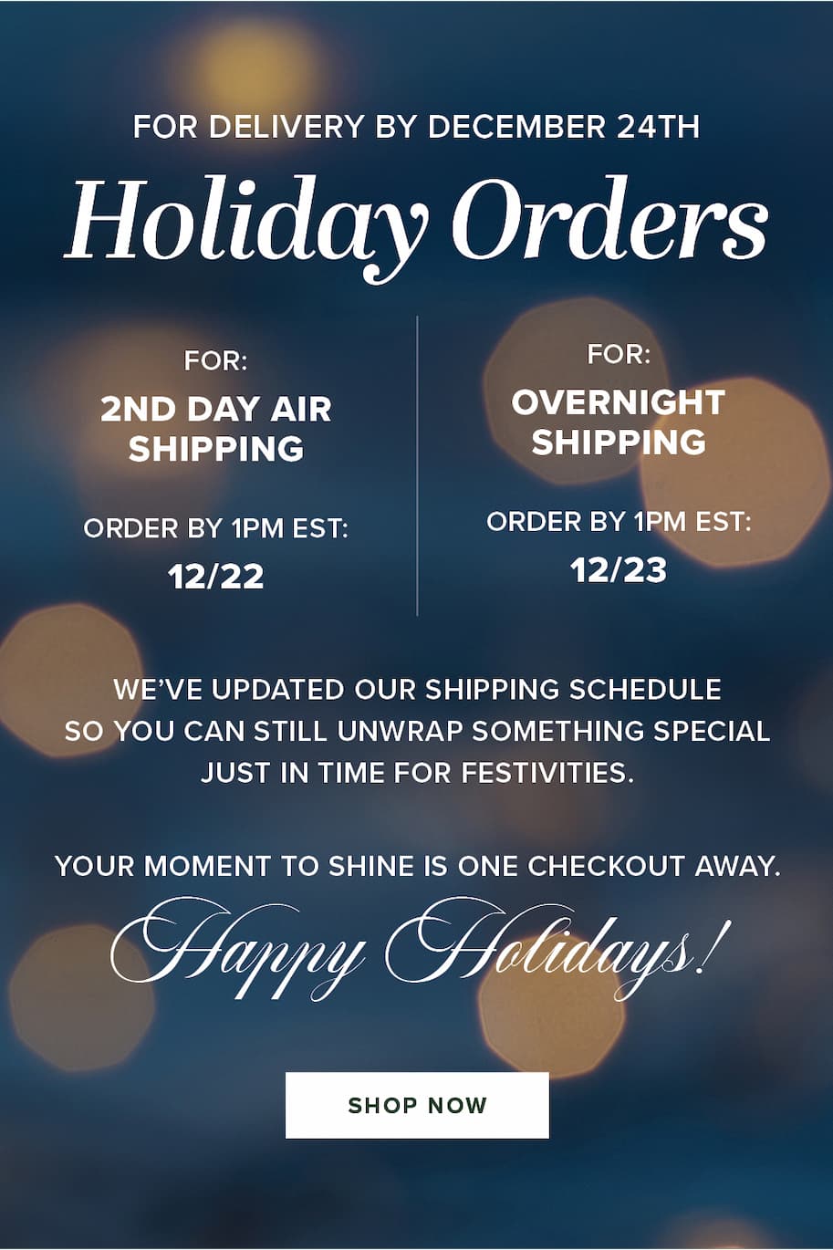 For Delivery by Christmas Shipping Details