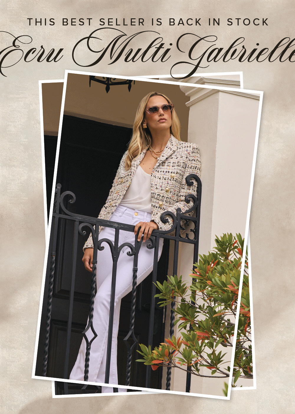 This Best Seller is Back in Stock. Ecru Multi Gabrielle