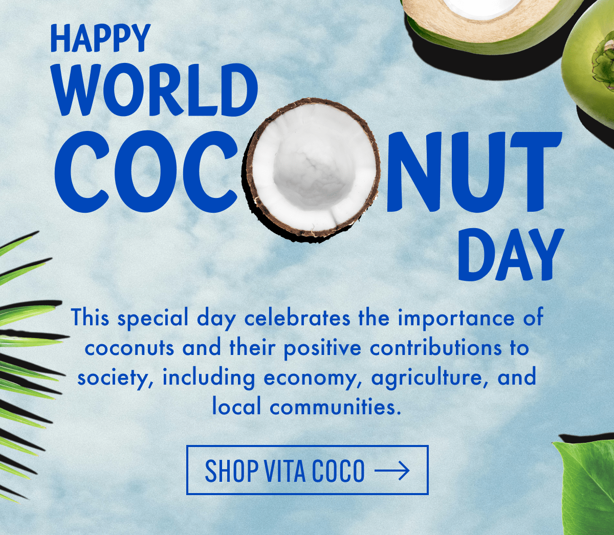 Happy World Coconut Day | This special day celebrates the importance of coconuts and their positive contribution to society, including economy, agriculture, and local communities. | Shop Vita Coco